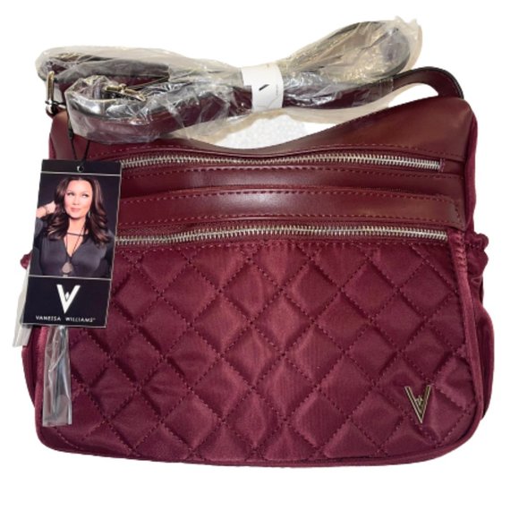 Vanessa Williams Handbags - 🆕Burgundy Quilted Crossbody Purse with Dustbag by Vanessa Williams